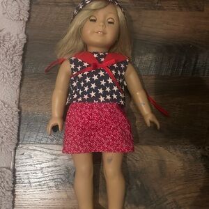 American Girl Doll with Red and Blue Star Outfit